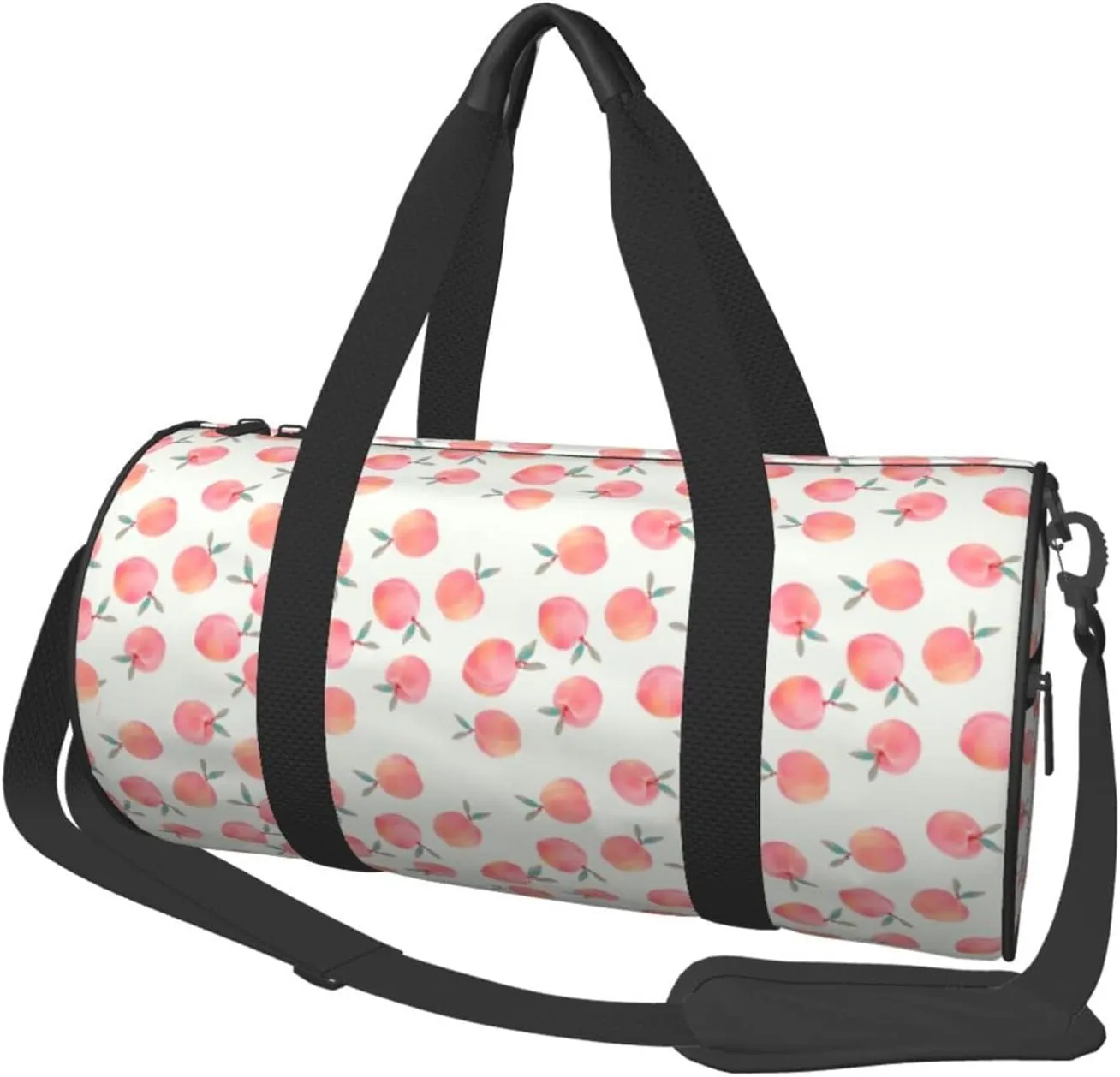 Sports Duffel Bag Watercolor-Green-Peach Foldable Travel Tote Bag Weekender Sleepover Carry On Bag