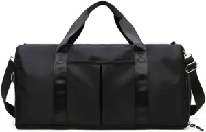 Sports Duffel Bags Dry Wet Black Gym Bag Women Shoe Compartment Training Yoga Sac De Sport Bags For Fitness(Black)