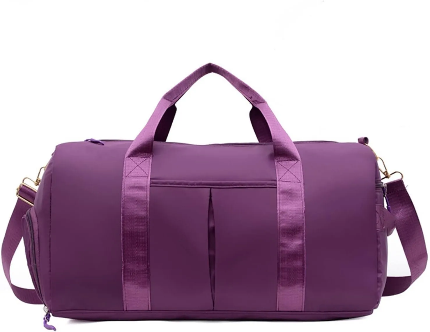 Sports Duffel Bags Sports Gym Bags Outdoor Waterproof Nylon Men Women Training Fitness Travel Handbag Yoga Mat Sport Bag with Shoes Compartment(Purple)