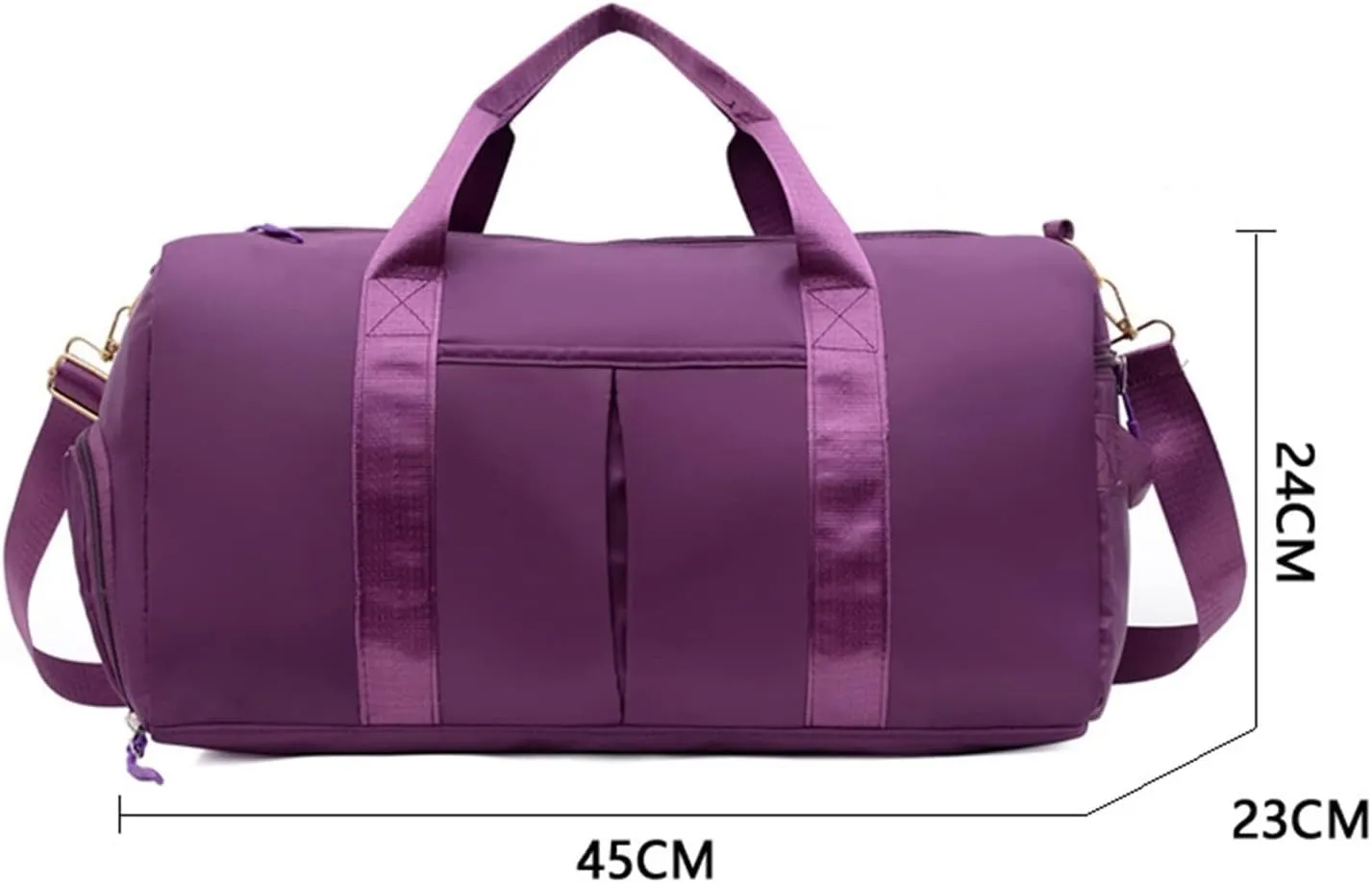 Sports Duffel Bags Sports Gym Bags Outdoor Waterproof Nylon Men Women Training Fitness Travel Handbag Yoga Mat Sport Bag with Shoes Compartment(Rojo)
