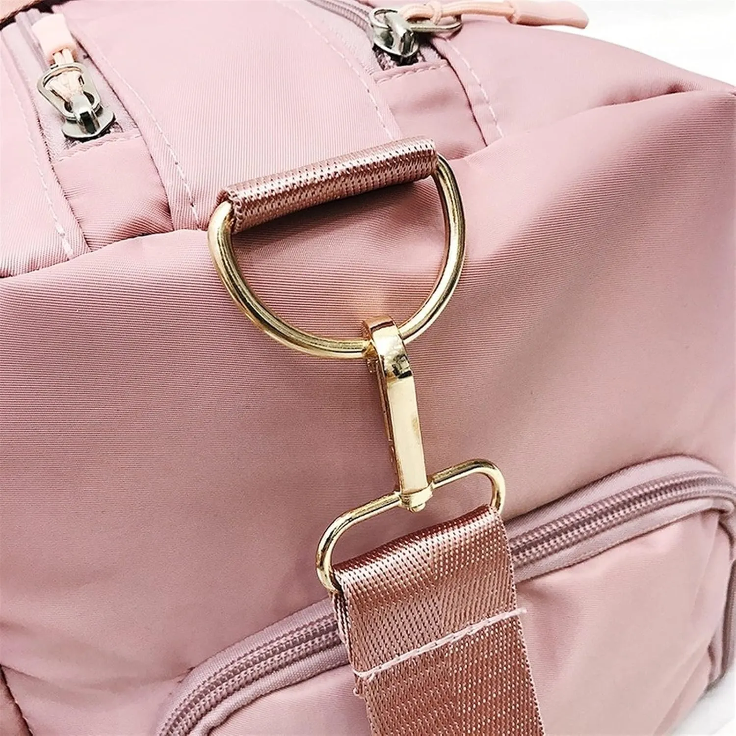 Sports Duffel Bags Sports Gym Bags Outdoor Waterproof Nylon Men Women Training Fitness Travel Handbag Yoga Mat Sport Bag with Shoes Compartment(Rojo)
