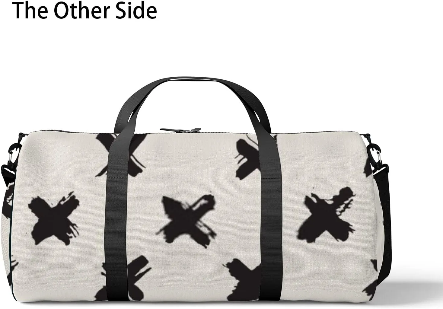 Sports Gym Bag for Women and Men Waterproof Abstract Brush Strokes Black Duffel Bag Lightweight Carryon Traveling Boarding Gripsack