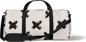 Sports Gym Bag for Women and Men Waterproof Abstract Brush Strokes Black Duffel Bag Lightweight Carryon Traveling Boarding Gripsack