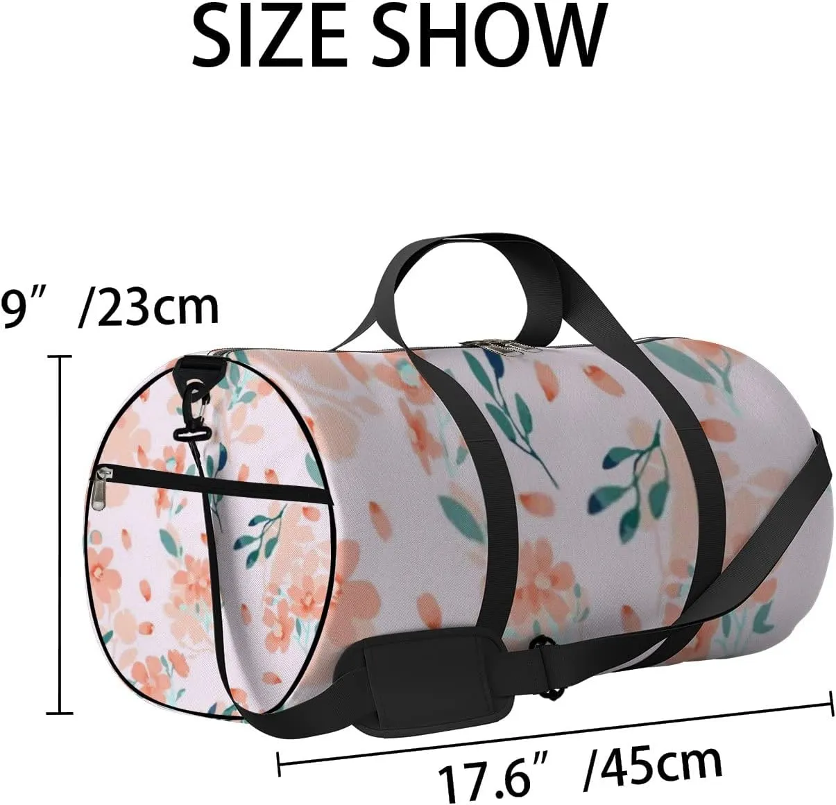 Sports Gym Bag for Women and Men Waterproof Abstract Floral Bright Colors Pink Duffel Bag Lightweight Carryon Traveling Boarding Gripsack