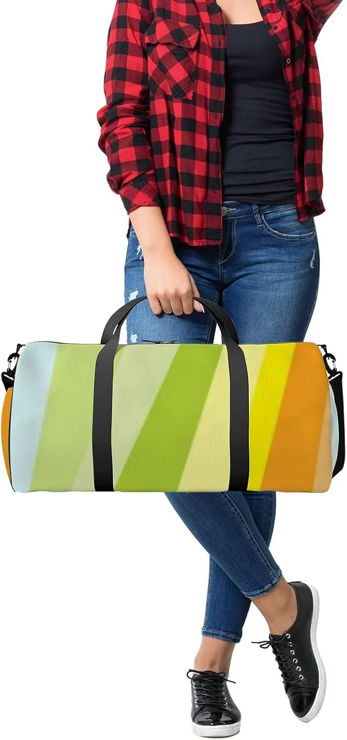 Sports Gym Bag for Women and Men Waterproof Abstract Pattern Bright Colorful Duffel Bag Lightweight Carryon Traveling Boarding Gripsack