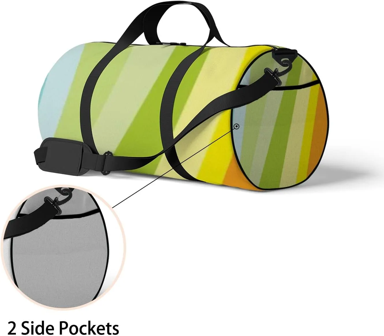 Sports Gym Bag for Women and Men Waterproof Abstract Pattern Bright Colorful Duffel Bag Lightweight Carryon Traveling Boarding Gripsack