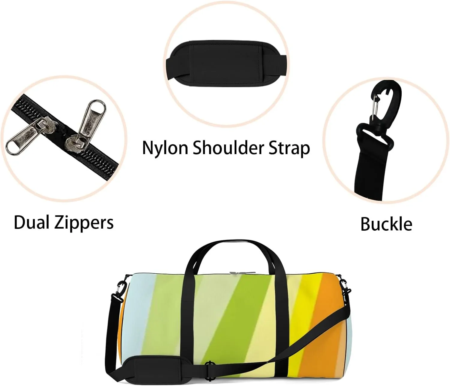 Sports Gym Bag for Women and Men Waterproof Abstract Pattern Bright Colorful Duffel Bag Lightweight Carryon Traveling Boarding Gripsack