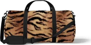 Sports Gym Bag for Women and Men Waterproof Abstract Tiger Skin Brown Duffel Bag Lightweight Carryon Traveling Boarding Gripsack