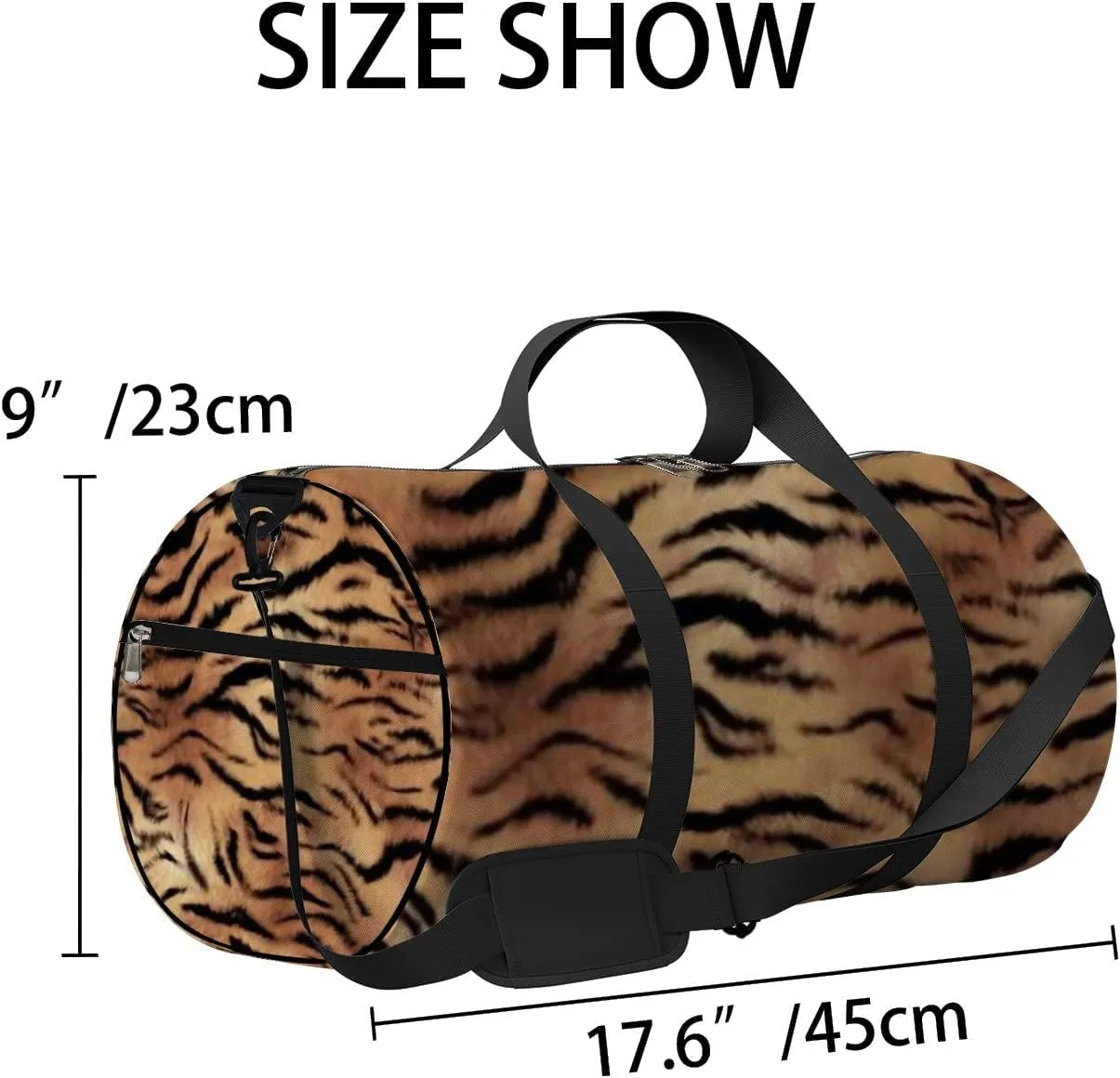 Sports Gym Bag for Women and Men Waterproof Abstract Tiger Skin Brown Duffel Bag Lightweight Carryon Traveling Boarding Gripsack