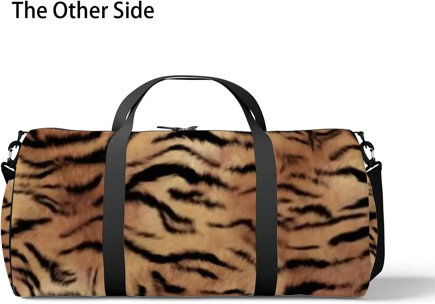 Sports Gym Bag for Women and Men Waterproof Abstract Tiger Skin Brown Duffel Bag Lightweight Carryon Traveling Boarding Gripsack