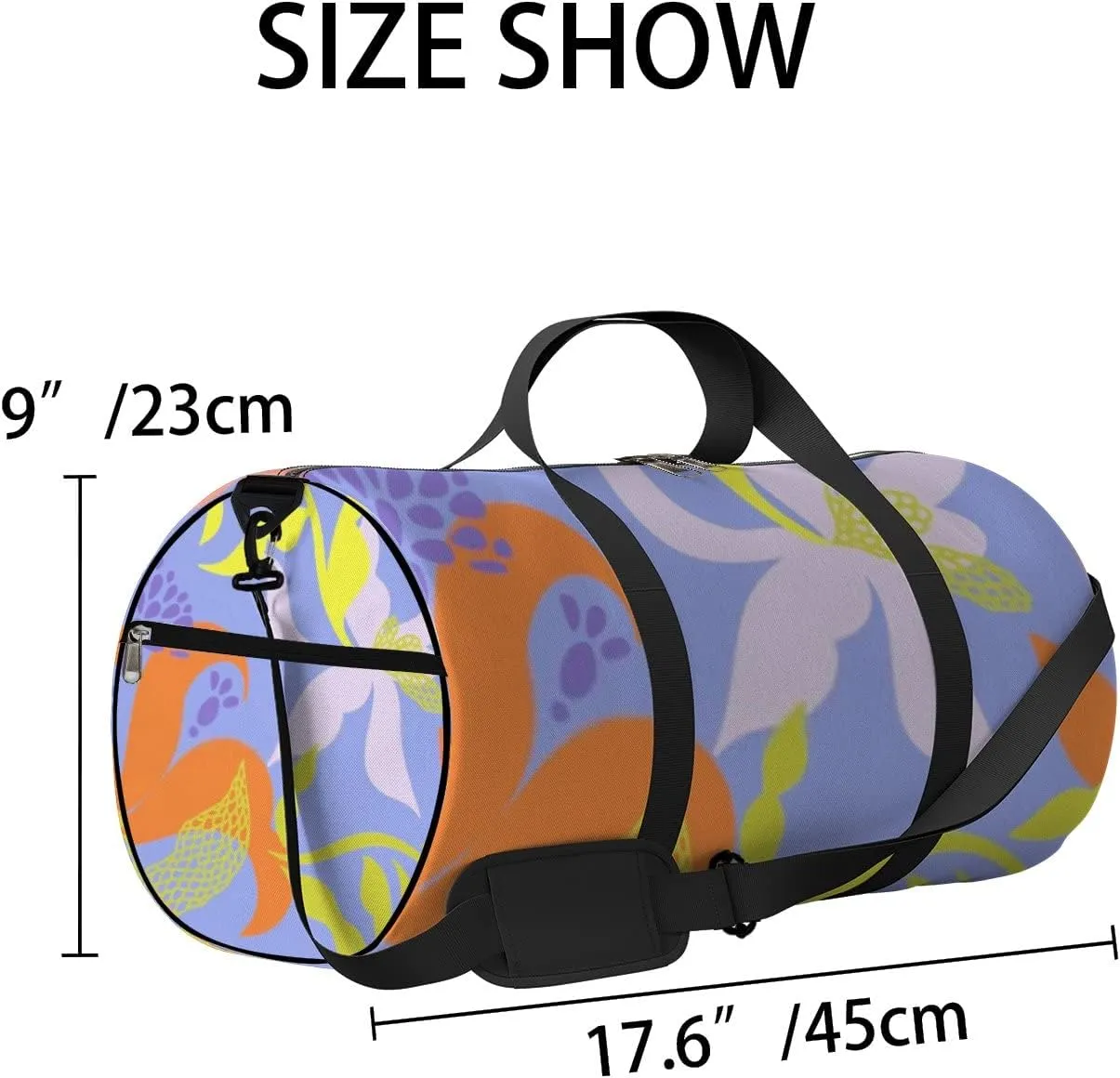 Sports Gym Bag for Women and Men Waterproof Abstract Tropical Floral Pattern Hand Drawn Duffel Bag Lightweight Carryon Traveling Boarding Gripsack