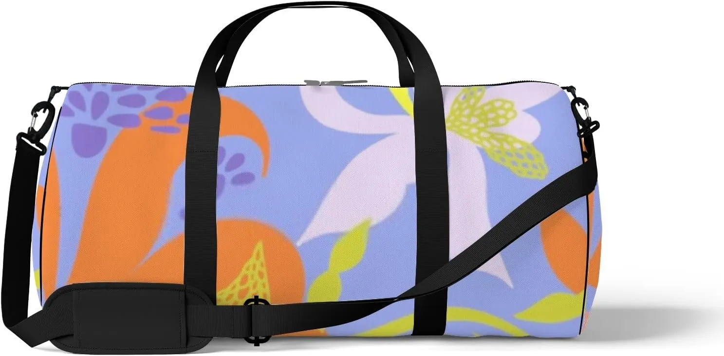 Sports Gym Bag for Women and Men Waterproof Abstract Tropical Floral Pattern Hand Drawn Duffel Bag Lightweight Carryon Traveling Boarding Gripsack
