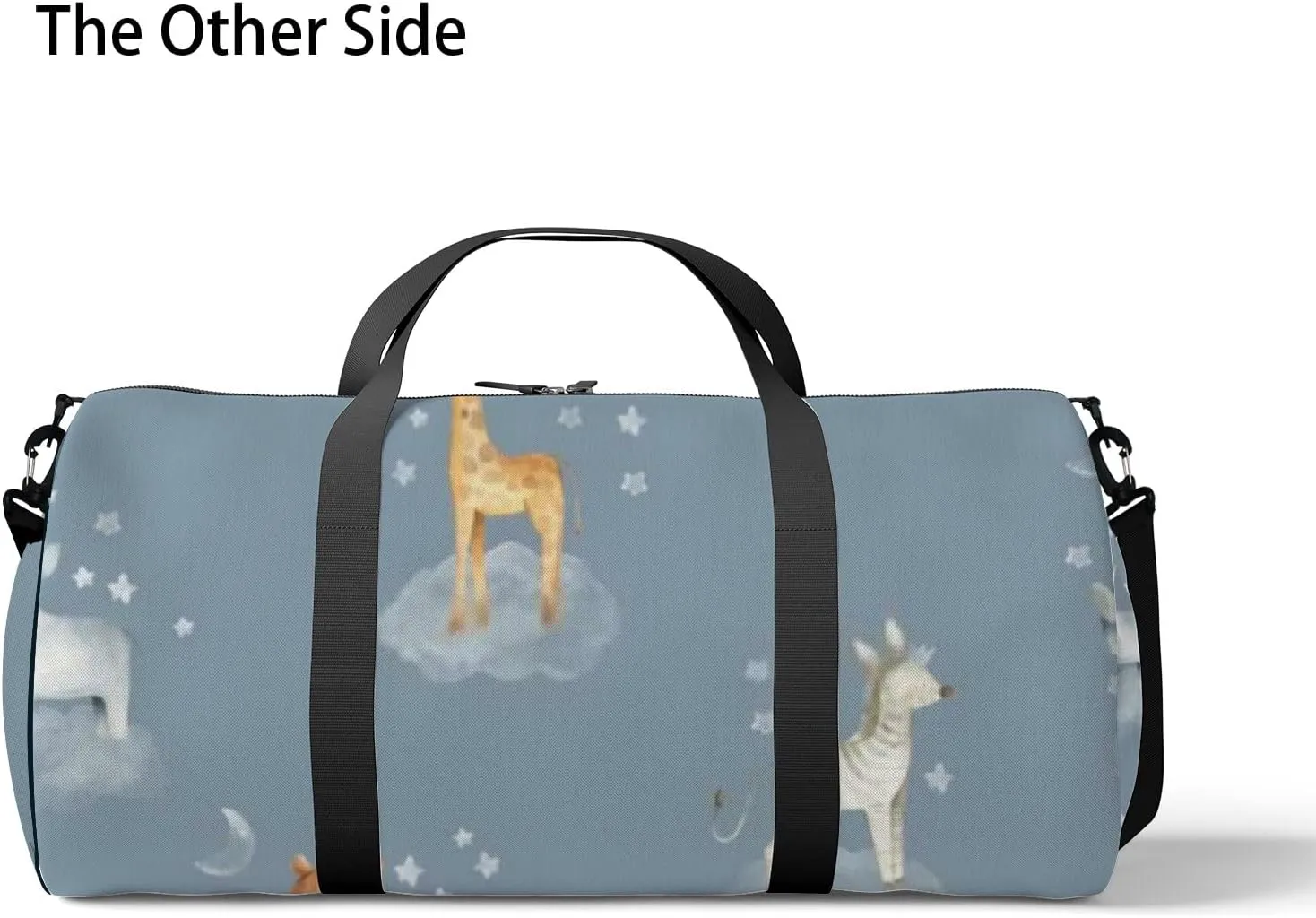 Sports Gym Bag for Women and Men Waterproof Animals Watercolor Sky Clouds Stars Duffel Bag Lightweight Carryon Traveling Boarding Gripsack