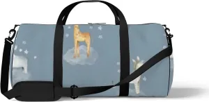 Sports Gym Bag for Women and Men Waterproof Animals Watercolor Sky Clouds Stars Duffel Bag Lightweight Carryon Traveling Boarding Gripsack