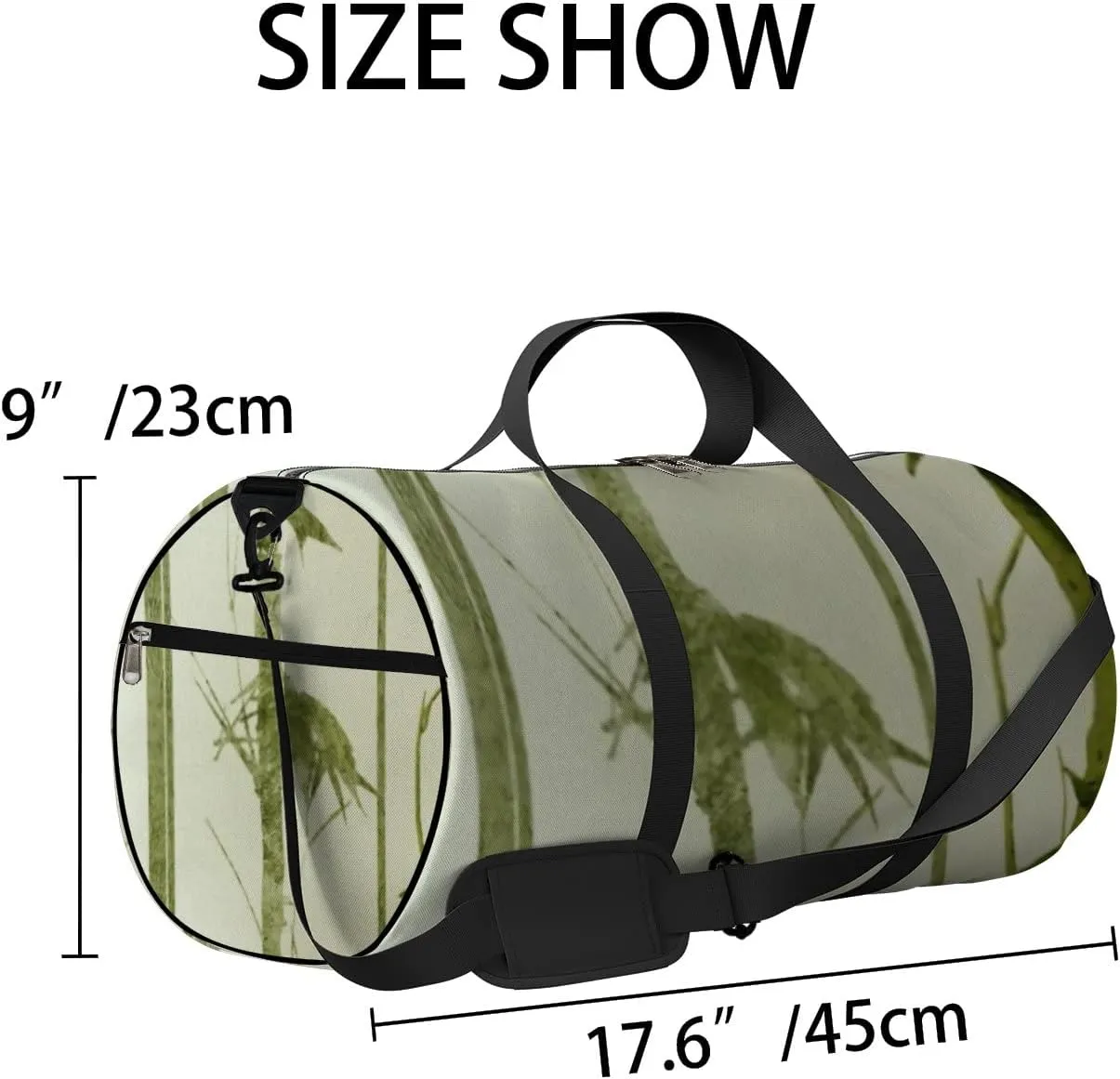 Sports Gym Bag for Women and Men Waterproof Bambo Green Duffel Bag Lightweight Carryon Traveling Boarding Gripsack