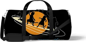 Sports Gym Bag for Women and Men Waterproof Black Cats Dancing Duffel Bag Lightweight Carryon Traveling Boarding Gripsack