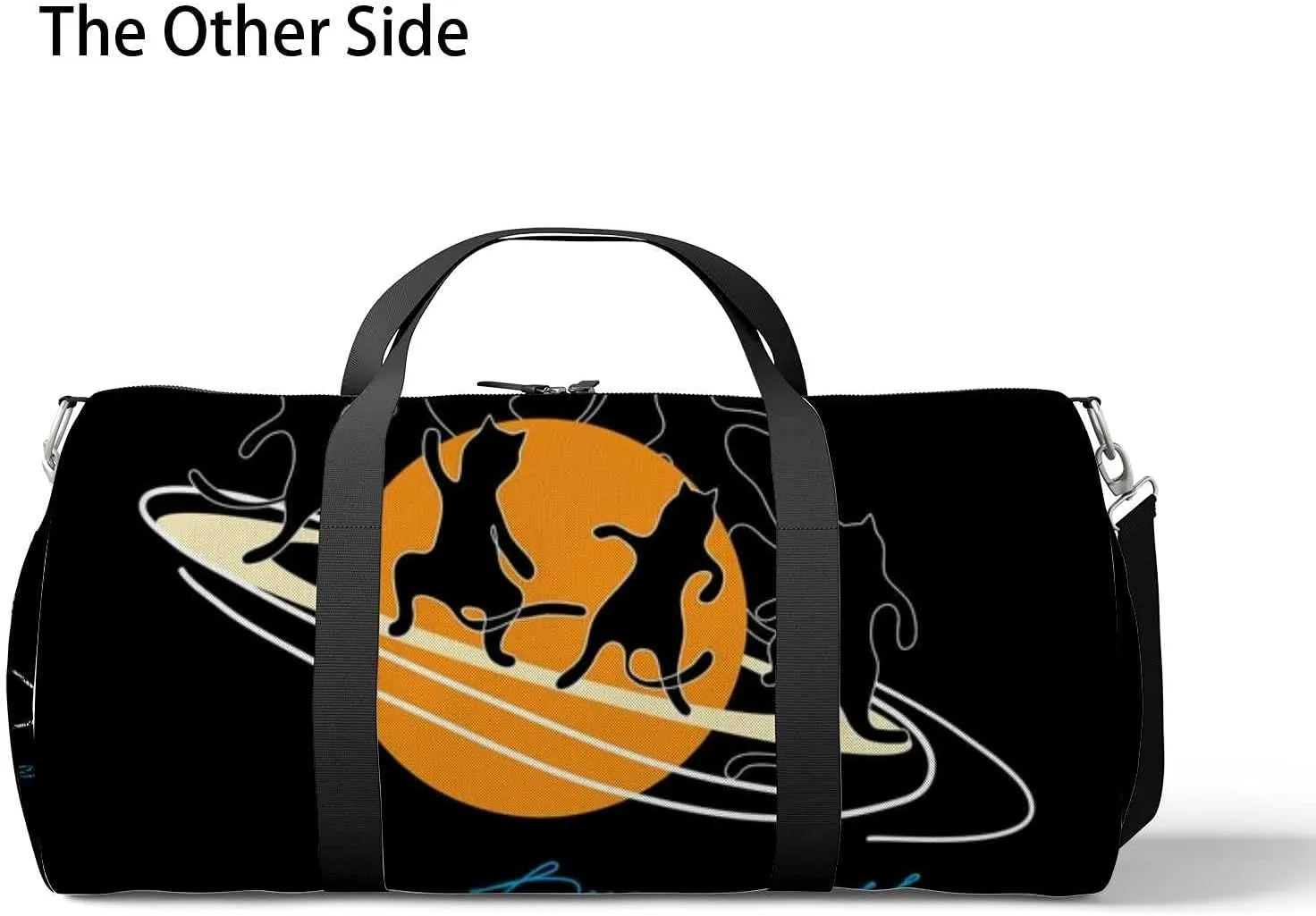 Sports Gym Bag for Women and Men Waterproof Black Cats Dancing Duffel Bag Lightweight Carryon Traveling Boarding Gripsack