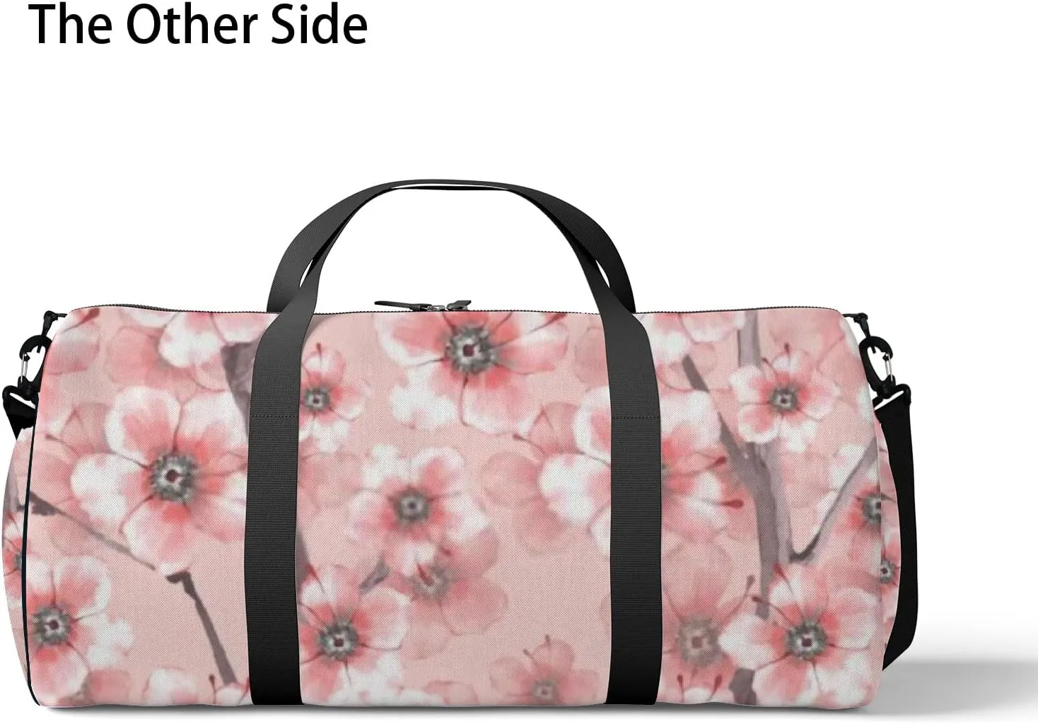 Sports Gym Bag for Women and Men Waterproof Blossom Watercolor Floral Pink Duffel Bag Lightweight Carryon Traveling Boarding Gripsack