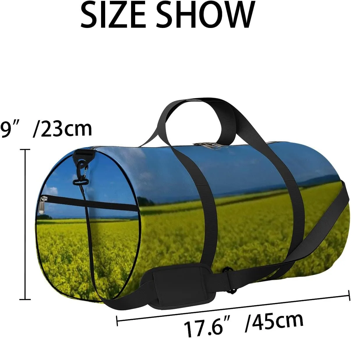 Sports Gym Bag for Women and Men Waterproof Blossoms Field Duffel Bag Lightweight Carryon Traveling Boarding Gripsack