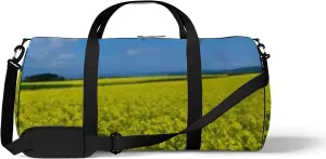 Sports Gym Bag for Women and Men Waterproof Blossoms Field Duffel Bag Lightweight Carryon Traveling Boarding Gripsack