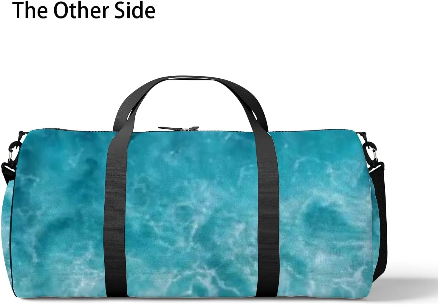 Sports Gym Bag for Women and Men Waterproof Blue Ocean Waves Duffel Bag Lightweight Carryon Traveling Boarding Gripsack