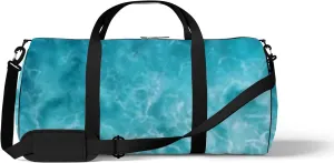 Sports Gym Bag for Women and Men Waterproof Blue Ocean Waves Duffel Bag Lightweight Carryon Traveling Boarding Gripsack