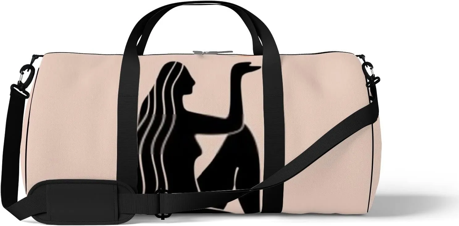 Sports Gym Bag for Women and Men Waterproof Boho Magic Mystical Symbol Abstract Silhouette Duffel Bag Lightweight Carryon Traveling Boarding Gripsack