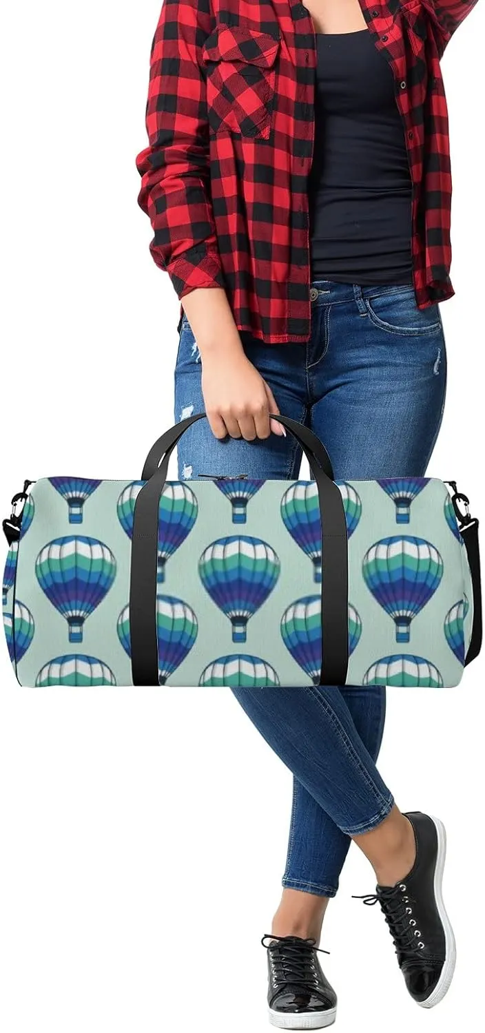 Sports Gym Bag for Women and Men Waterproof Bright Blue Balloons Duffel Bag Lightweight Carryon Traveling Boarding Gripsack