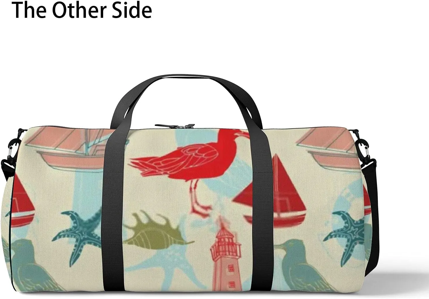 Sports Gym Bag for Women and Men Waterproof Cartoon Cute Marine Pattern Duffel Bag Lightweight Carryon Traveling Boarding Gripsack