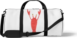 Sports Gym Bag for Women and Men Waterproof Cartoon Cute Red Color Doodle Style Duffel Bag Lightweight Carryon Traveling Boarding Gripsack