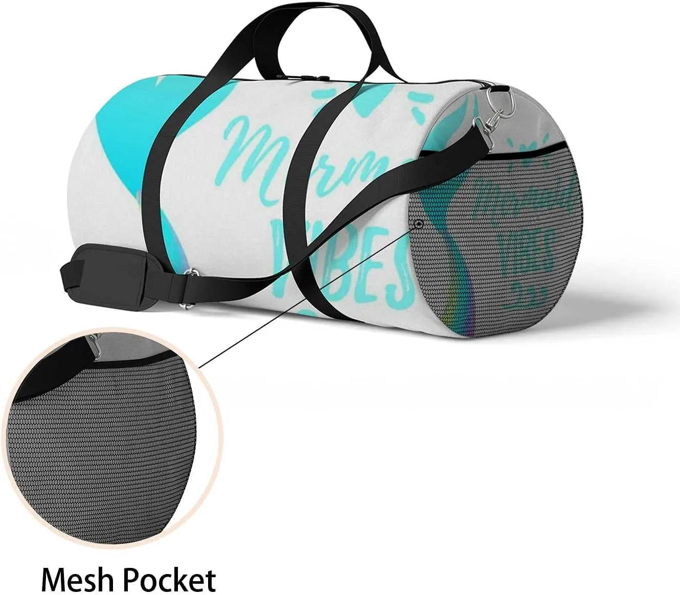 Sports Gym Bag for Women and Men Waterproof Cartoon Style Illustration Cute Mermaid Duffel Bag Lightweight Carryon Traveling Boarding Gripsack
