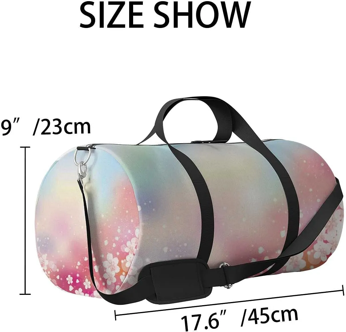 Sports Gym Bag for Women and Men Waterproof Cherry Blossom Duffel Bag Lightweight Carryon Traveling Boarding Gripsack