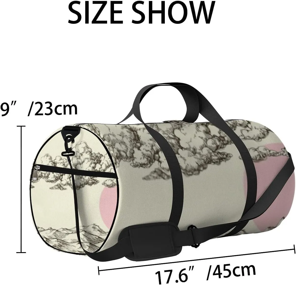 Sports Gym Bag for Women and Men Waterproof Clouds Sun over Desert Sand Duffel Bag Lightweight Carryon Traveling Boarding Gripsack