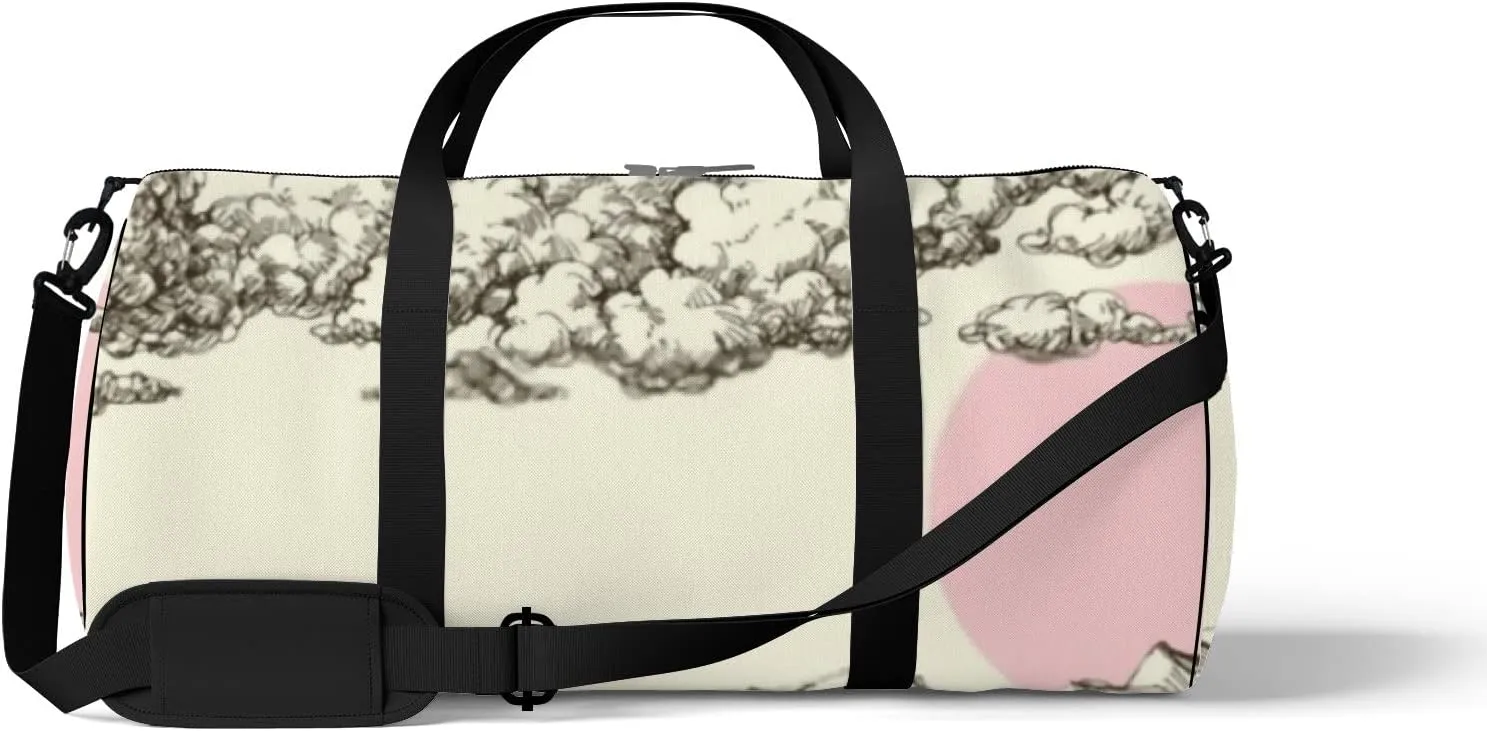 Sports Gym Bag for Women and Men Waterproof Clouds Sun over Desert Sand Duffel Bag Lightweight Carryon Traveling Boarding Gripsack