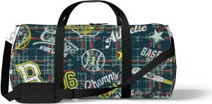 Sports Gym Bag for Women and Men Waterproof College Sport Graphics Collage Grunge Plaid Duffel Bag Lightweight Carryon Traveling Boarding Gripsack