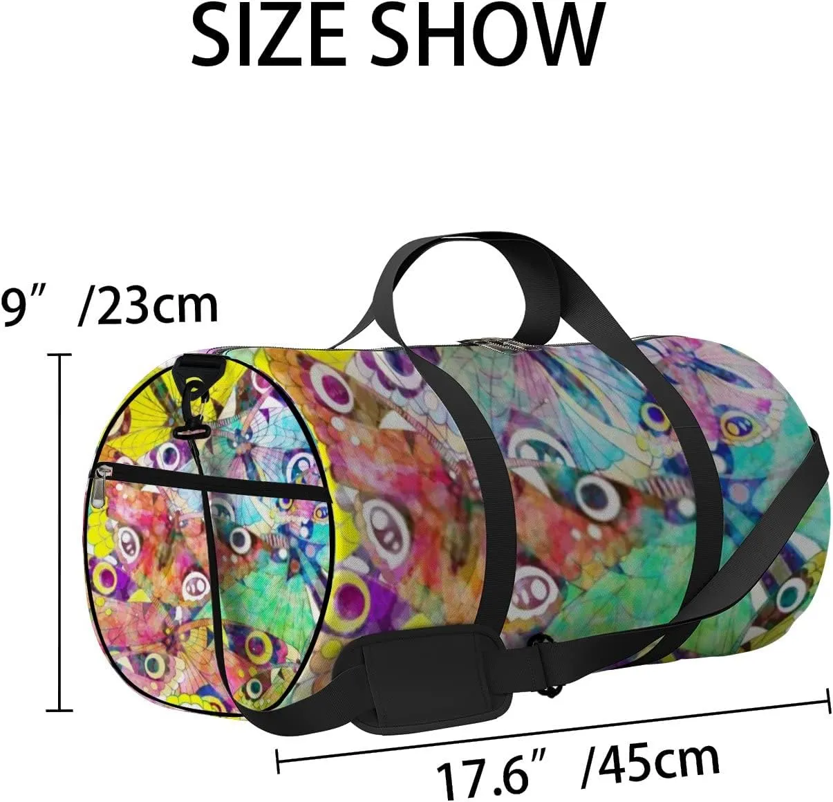 Sports Gym Bag for Women and Men Waterproof Colorful Butterflies Duffel Bag Lightweight Carryon Traveling Boarding Gripsack