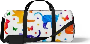 Sports Gym Bag for Women and Men Waterproof Colorful Cute Cats and Butterflies Duffel Bag Lightweight Carryon Traveling Boarding Gripsack