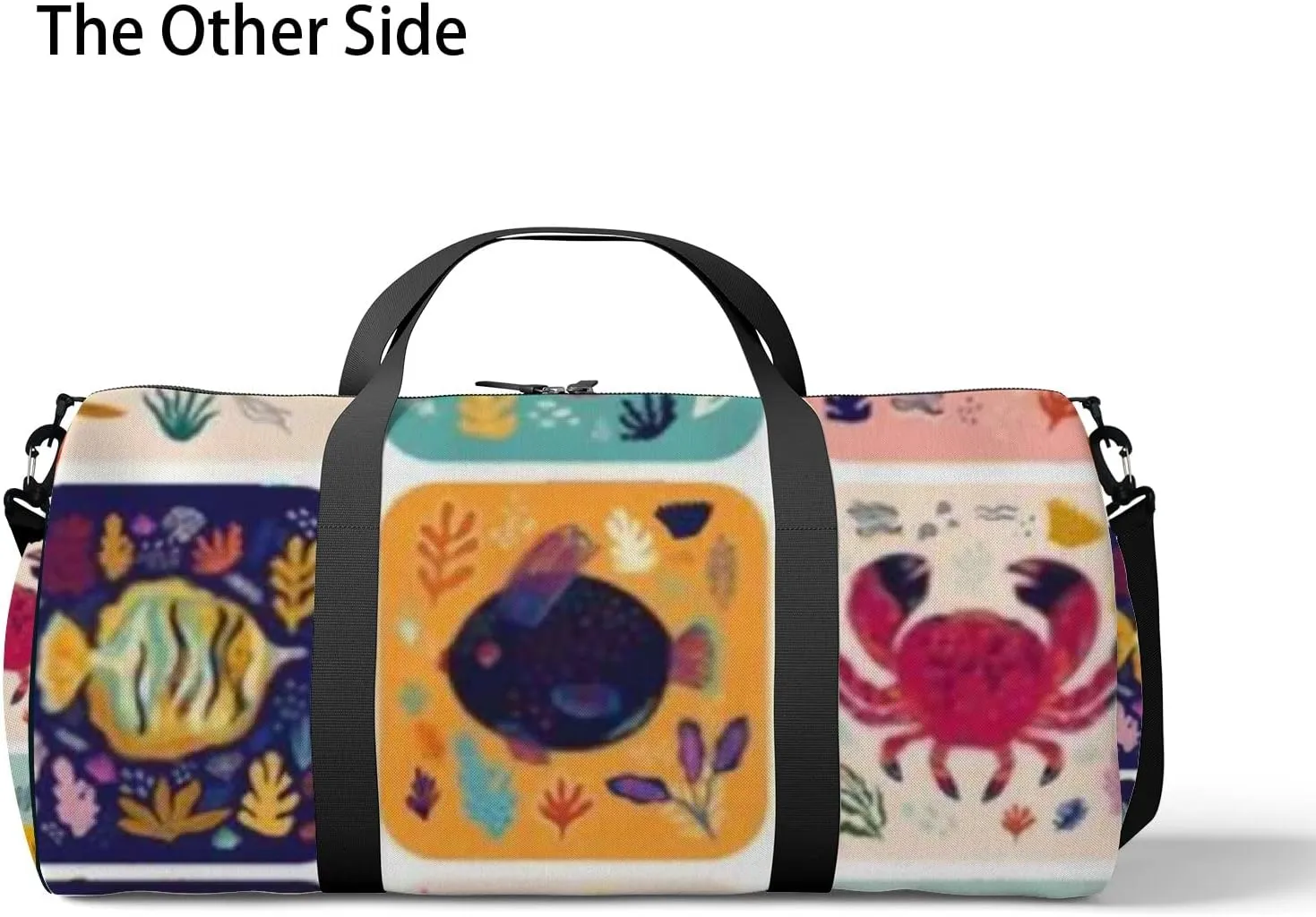 Sports Gym Bag for Women and Men Waterproof Colourful Cute Marine Life Duffel Bag Lightweight Carryon Traveling Boarding Gripsack