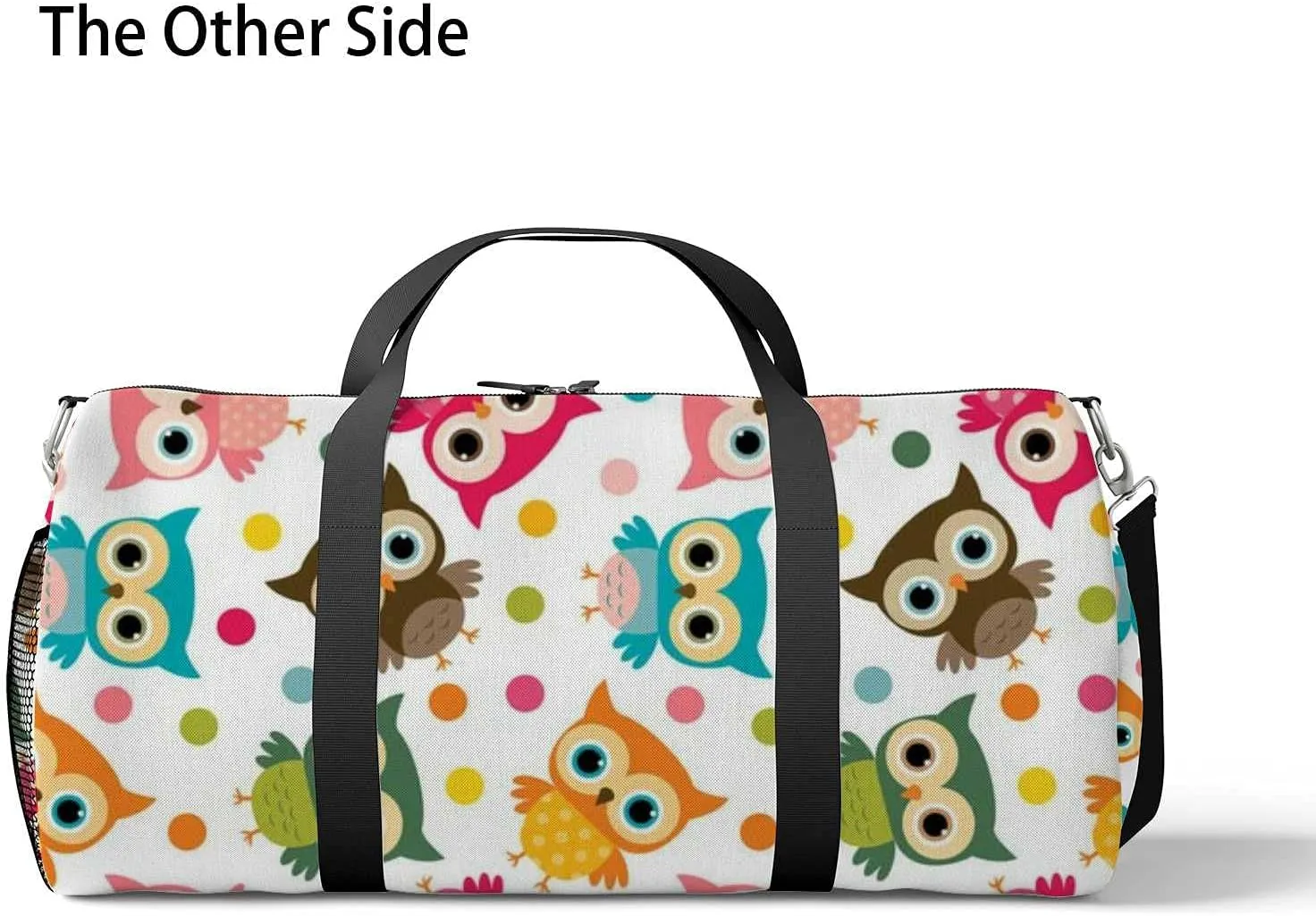 Sports Gym Bag for Women and Men Waterproof Cute Colorful Bird Pattern Owls Duffel Bag Lightweight Carryon Traveling Boarding Gripsack