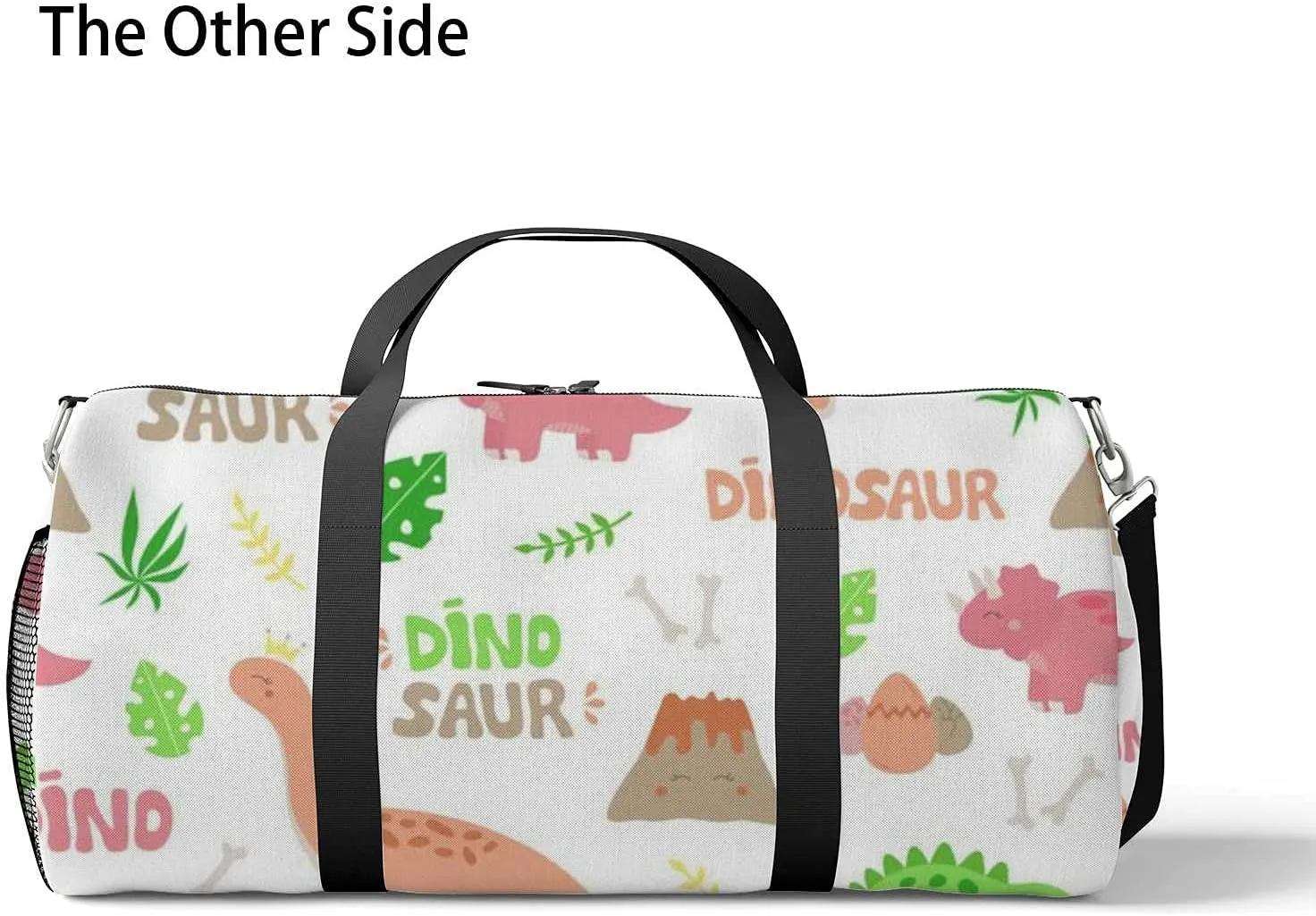 Sports Gym Bag for Women and Men Waterproof Cute Dinosaur Pattern Duffel Bag Lightweight Carryon Traveling Boarding Gripsack