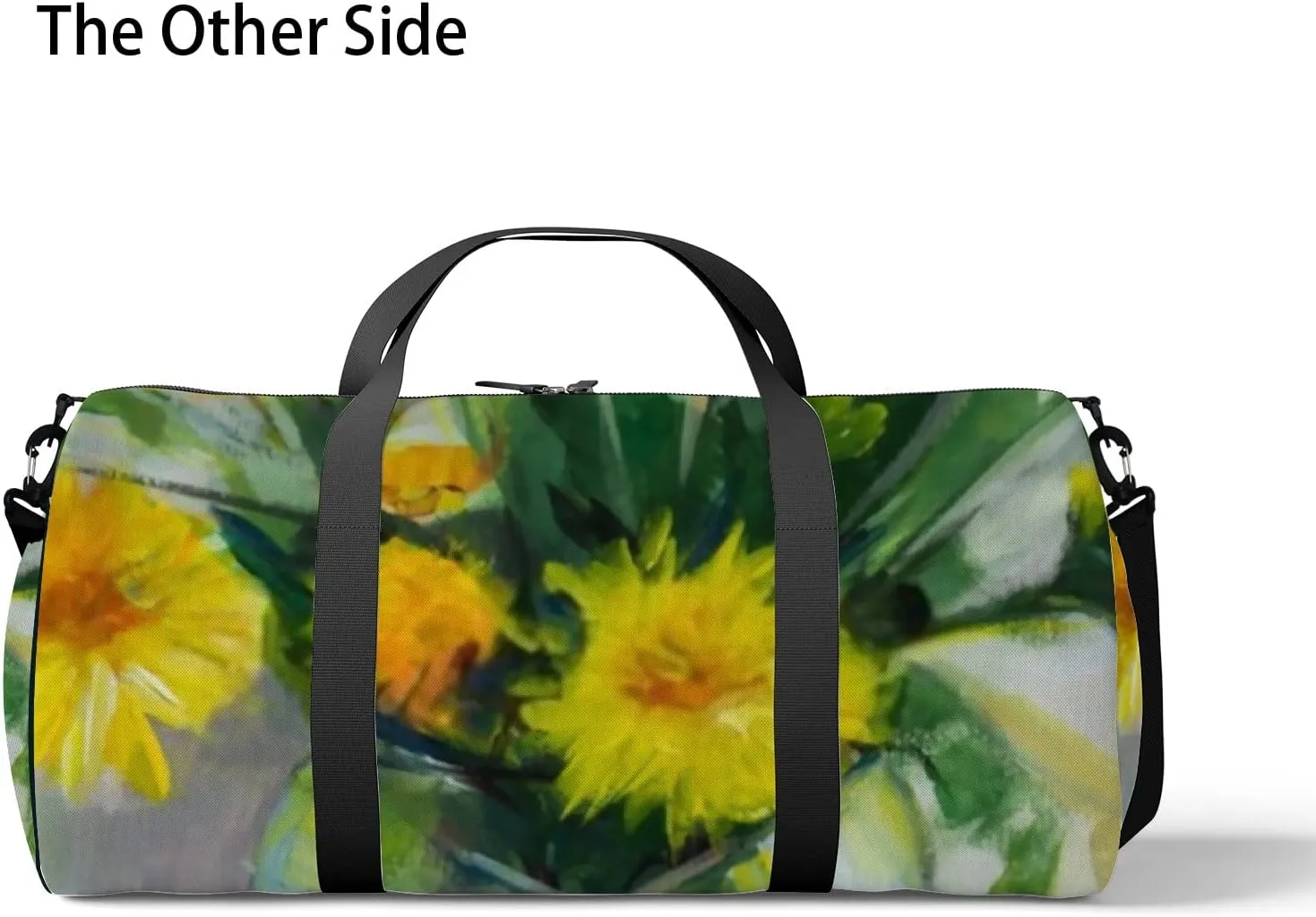 Sports Gym Bag for Women and Men Waterproof Dandelions Vase Painting Summer Floral Yellow Duffel Bag Lightweight Carryon Traveling Boarding Gripsack