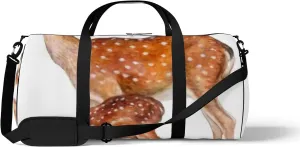 Sports Gym Bag for Women and Men Waterproof Deer Isolated on White Watercolor Brown Duffel Bag Lightweight Carryon Traveling Boarding Gripsack