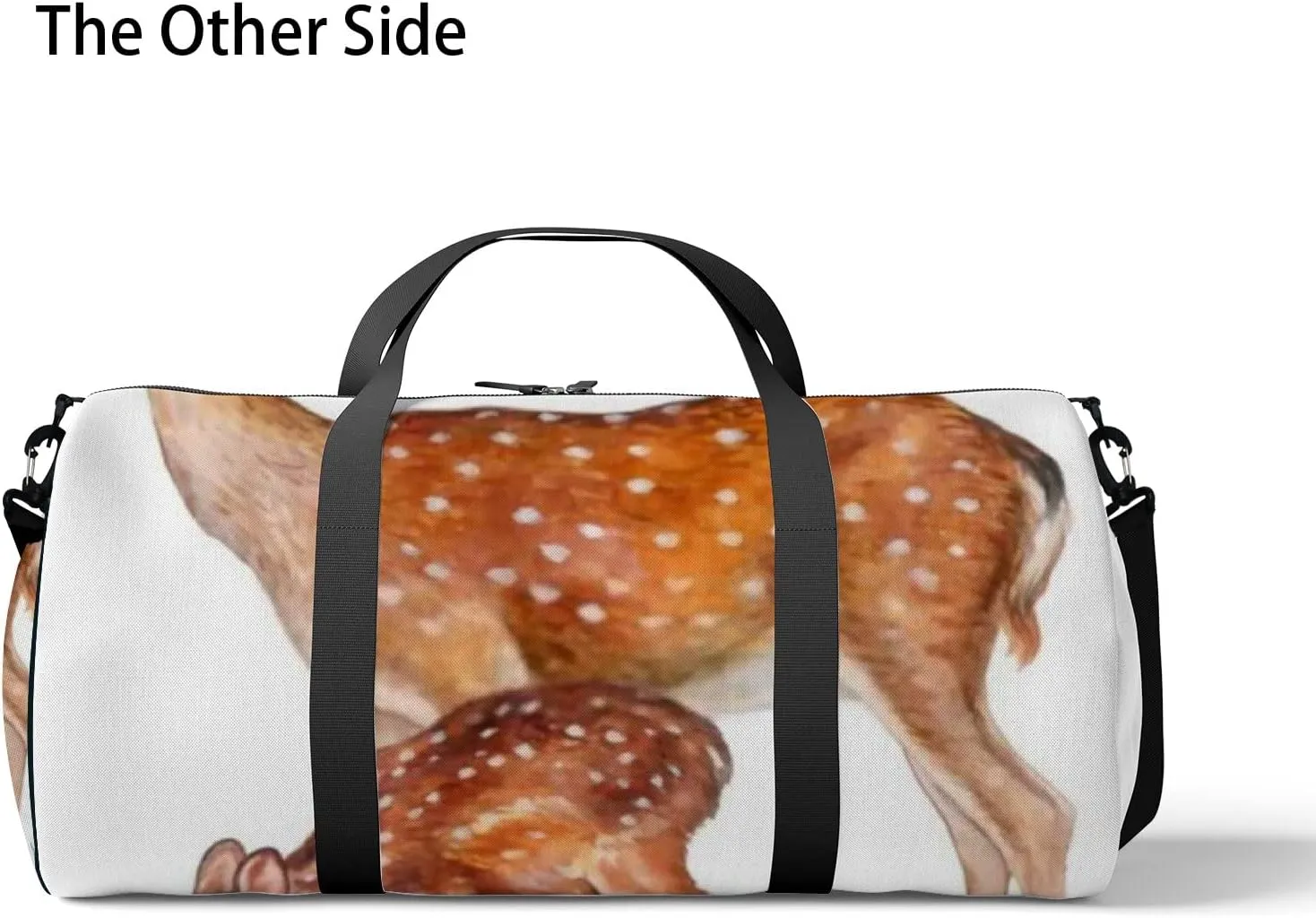 Sports Gym Bag for Women and Men Waterproof Deer Isolated on White Watercolor Brown Duffel Bag Lightweight Carryon Traveling Boarding Gripsack