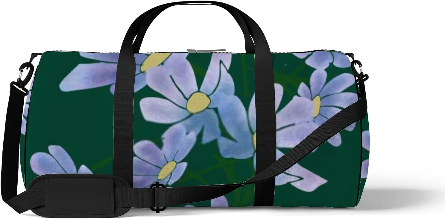 Sports Gym Bag for Women and Men Waterproof Floral Pattern Duffel Bag Lightweight Carryon Traveling Boarding Gripsack