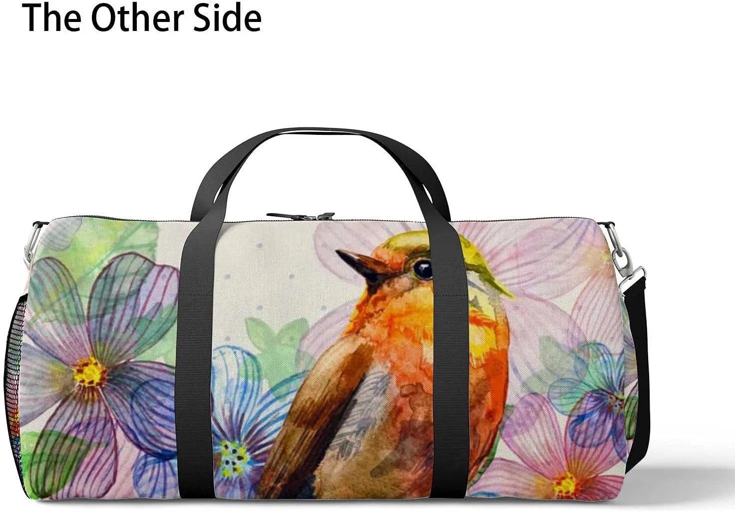 Sports Gym Bag for Women and Men Waterproof Floral Retro Watercolor Duffel Bag Lightweight Carryon Traveling Boarding Gripsack