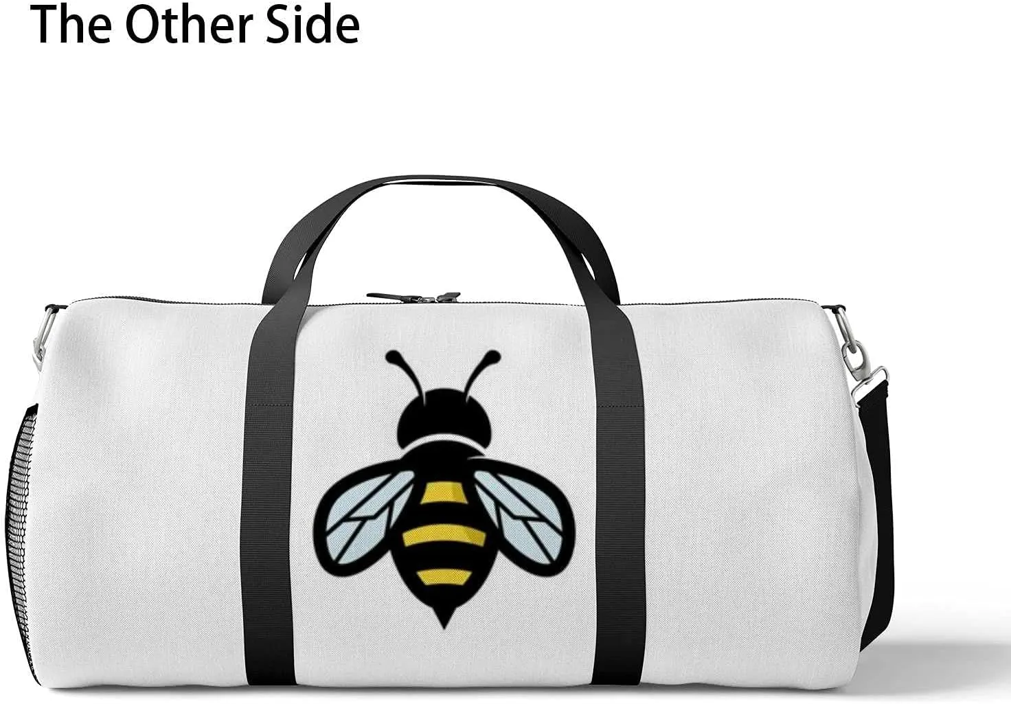 Sports Gym Bag for Women and Men Waterproof Geometric Bee Duffel Bag Lightweight Carryon Traveling Boarding Gripsack