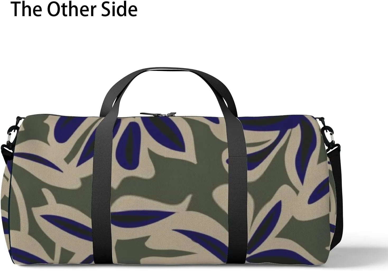 Sports Gym Bag for Women and Men Waterproof Green Floral Pattern Duffel Bag Lightweight Carryon Traveling Boarding Gripsack