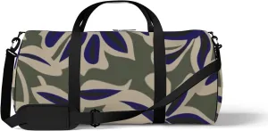 Sports Gym Bag for Women and Men Waterproof Green Floral Pattern Duffel Bag Lightweight Carryon Traveling Boarding Gripsack