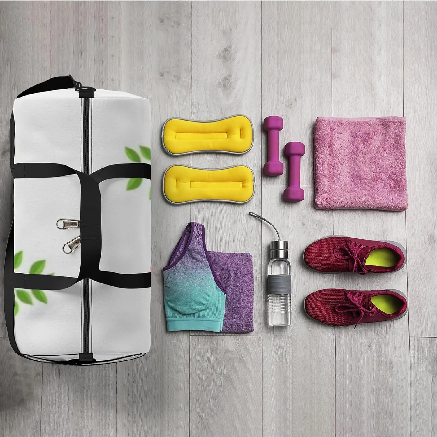 Sports Gym Bag for Women and Men Waterproof Growth Stages Diagram Duffel Bag Lightweight Carryon Traveling Boarding Gripsack