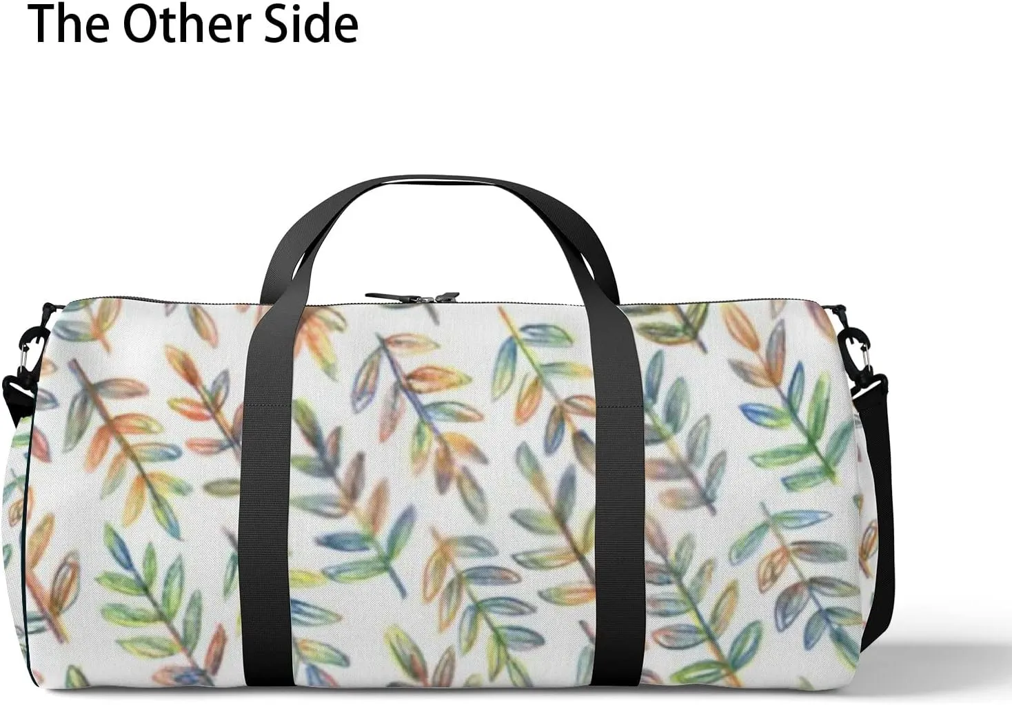 Sports Gym Bag for Women and Men Waterproof Hand Drawn Branches Duffel Bag Lightweight Carryon Traveling Boarding Gripsack